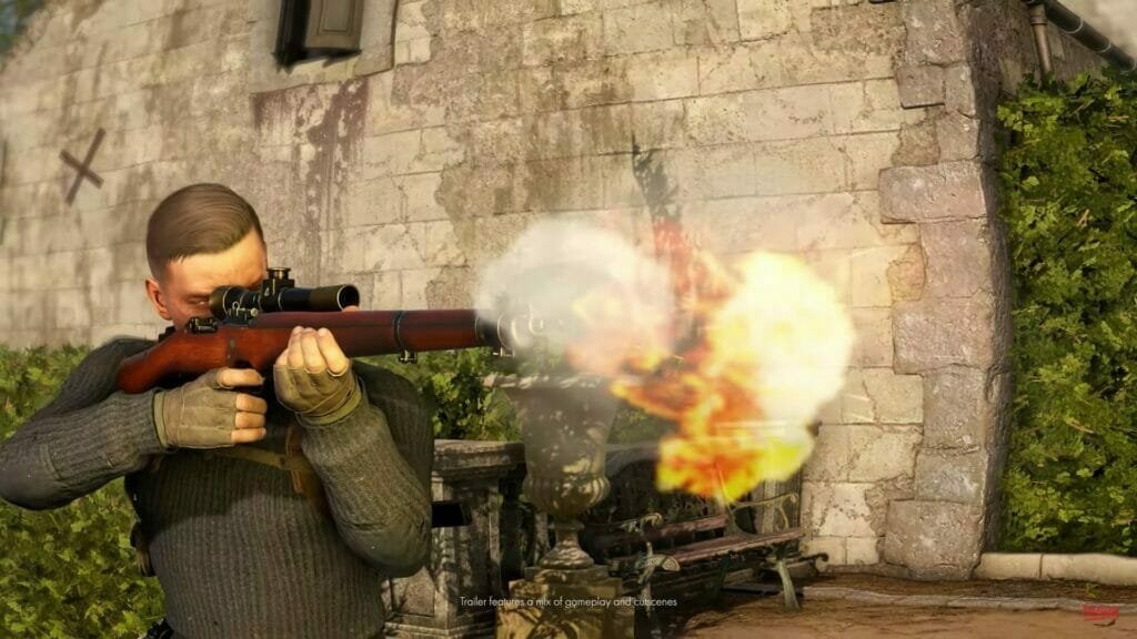 Sniper Elite 6 Karl Fairburne is on fire